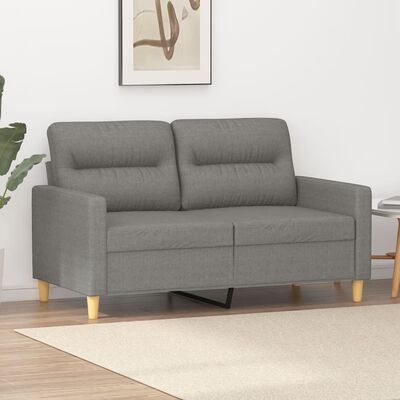 vidaXL 2-Seater Sofa Dark Gray 47.2" Fabric