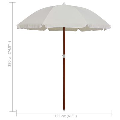 vidaXL Garden Parasol with Steel Pole 70.9" Sand