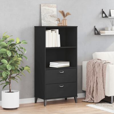 vidaXL Bookcase VIKEN Black 23.6"x13.8"x48.4" Engineered Wood