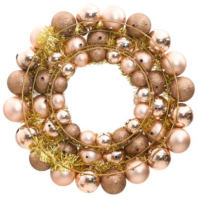 vidaXL Christmas Wreath Rose Gold 17.7" Polystyrene