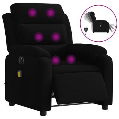 vidaXL Electric Massage Recliner Chair Black Velvet