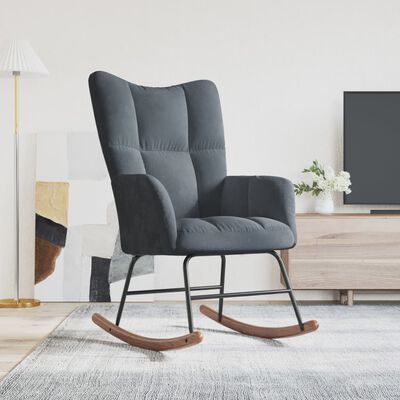 vidaXL Rocking Chair Dark Gray Velvet