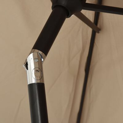 vidaXL Outdoor Parasol with Metal Pole 118.1"x78.7" Taupe