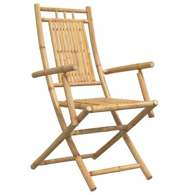 vidaXL Folding Patio Chairs 6 pcs 20.9"x26"x39" Bamboo