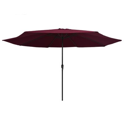 vidaXL Garden Parasol with Metal Pole 153.5" Bordeaux Red