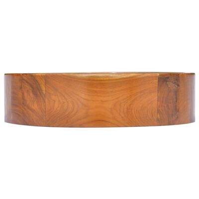 vidaXL Basin Solid Wood Teak Φ15.7"x3.9"