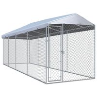 vidaXL Outdoor Dog Kennel with Roof 299"x75.6"x88.6"