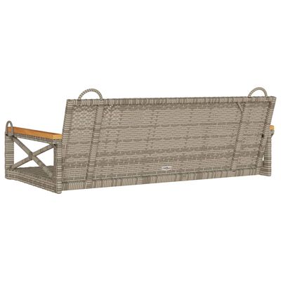 vidaXL Swing Bench Gray 42.9"x24.4"x15.7" Poly Rattan