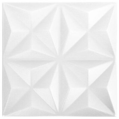 vidaXL 3D Wall Panels 48 pcs 19.7"x19.7" Origami White 129.2 ft²