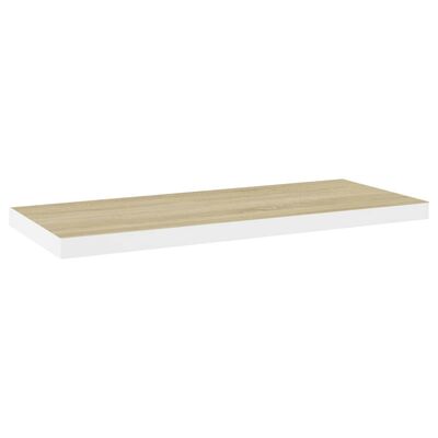 vidaXL Floating Wall Shelves 4 pcs Oak and White 31.5"x9.3"x1.5" MDF