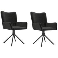 vidaXL Swivel Dining Chairs 2 pcs Black Velvet