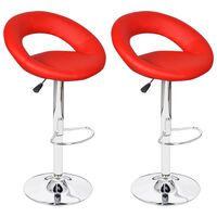 vidaXL Bar Stools 2 pcs Red Faux Leather