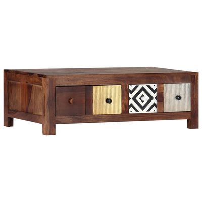 vidaXL Coffee Table 35.4"x19.6"x11.8" Solid Sheesham Wood