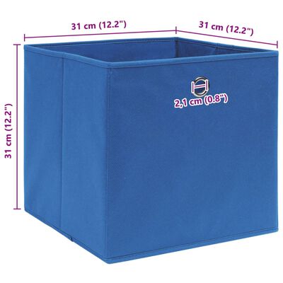 vidaXL Storage Boxes 4 pcs Blue 12.6"x12.6"x12.6" Fabric