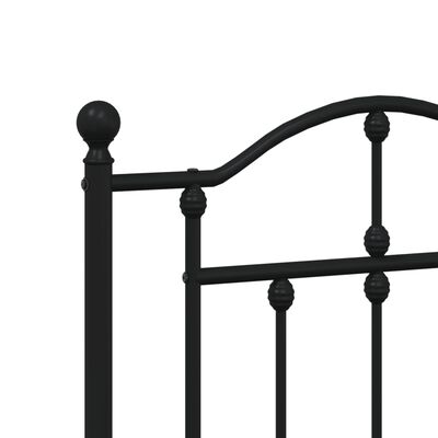 vidaXL Metal Bed Frame without Mattress with Headboard Black 72"x83.9"