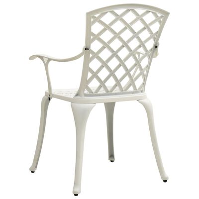 vidaXL 5 Piece Bistro Set Cast Aluminum White