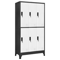 vidaXL Locker Cabinet Anthracite and White 35.4"x17.7"x70.9" Steel