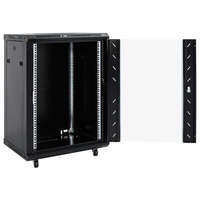 vidaXL 15U Network Cabinet with Swivel Feet 19" IP20 20.9"x15.7"x31.5"