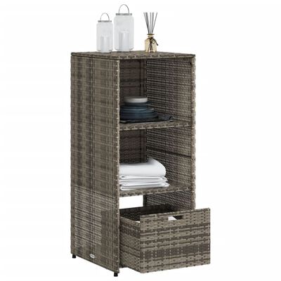 vidaXL Patio Storage Cabinet Gray 19.7"x21.7"x45.3" Poly Rattan