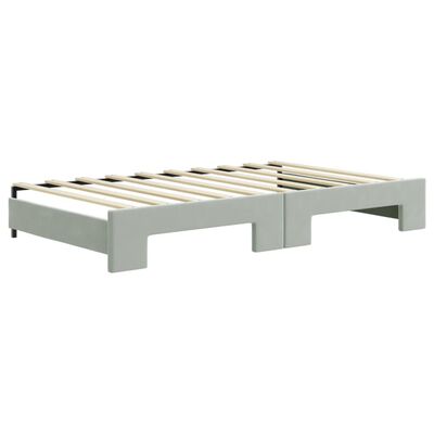 vidaXL Daybed with Trundle without Mattress Light Gray 39.4"x74.8"