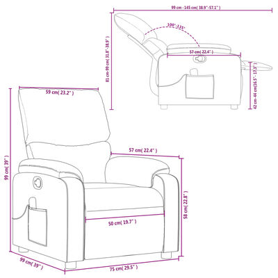 vidaXL Massage Recliner Chair Gray Faux Leather