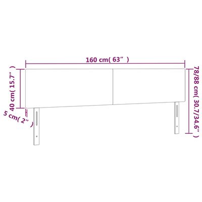 vidaXL LED Headboard Light Gray 63"x2"x30.7"/34.6" Fabric