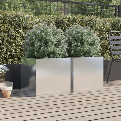 vidaXL Planters 2 pcs Silver 19.3"x18.5"x18.1" Stainless Steel