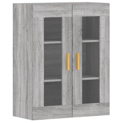 vidaXL Wall Mounted Cabinets 2 pcs Gray Sonoma Engineered Wood