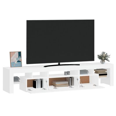 vidaXL TV Stand with LED Lights White 78.7"x14.4"x15.7"