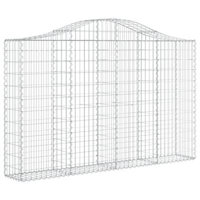 vidaXL Arched Gabion Baskets 8 pcs 78.7"x11.8"x47.2"/55.1" Galvanized Iron