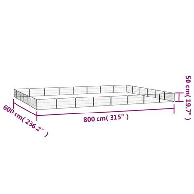 vidaXL 28-Panel Dog Playpen Black 39.4"x19.7" Powder-coated Steel