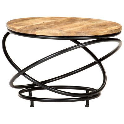 vidaXL Coffee Table Black 23.6"x23.6"x15.7" Solid Rough Mango Wood