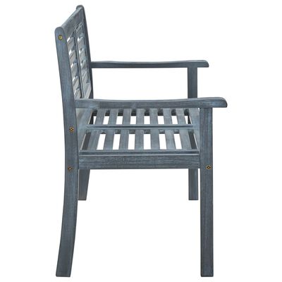 vidaXL 2-Seater Patio Bench 47.2" Gray Solid Eucalyptus Wood