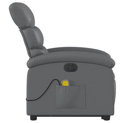 vidaXL Electric Stand up Massage Recliner Chair Gray Faux Leather