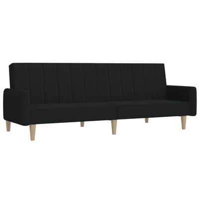 vidaXL 2-Seater Sofa Bed Black Fabric