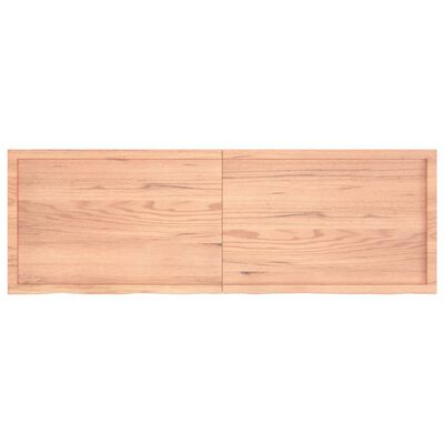 vidaXL Wall Shelf Light Brown 70.9"x23.6"x(0.8"-1.6") Treated Solid Wood Oak