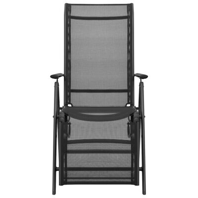 vidaXL Reclining Deck Chair Aluminum and Textilene Black