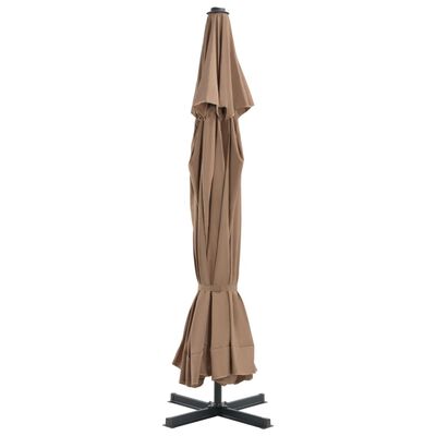 vidaXL Garden Parasol with Aluminum Pole 196.9" Taupe