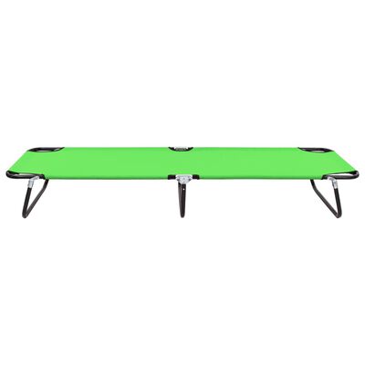 vidaXL Folding Sun Lounger Steel Green