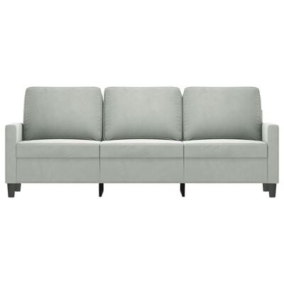 vidaXL 3-Seater Sofa Light Gray 70.9" Velvet