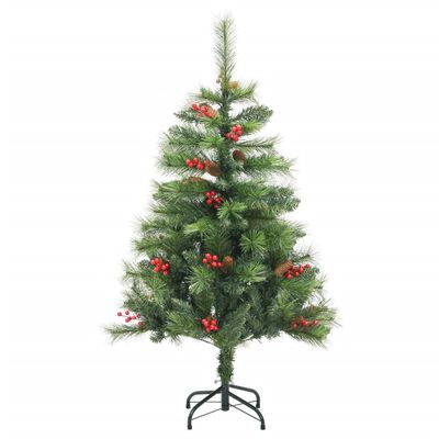 vidaXL Artificial Hinged Christmas Tree 150 LEDs & Ball Set 59.1"