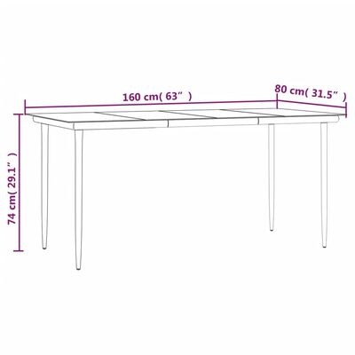 vidaXL 5 Piece Patio Dining Set Poly Rattan