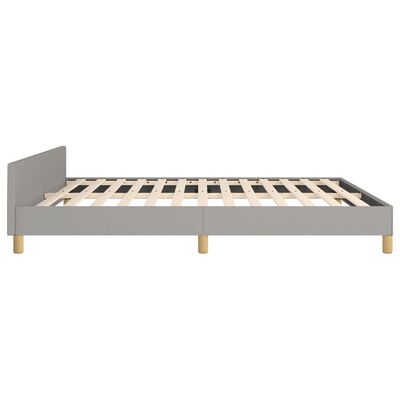 vidaXL Bed Frame with Headboard Light Gray 72"x83.9" California King Fabric