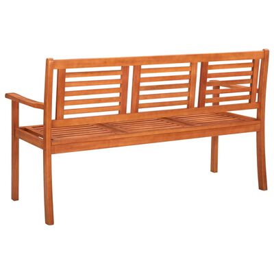 vidaXL 3-Seater Patio Bench 59.1" Solid Wood Eucalyptus