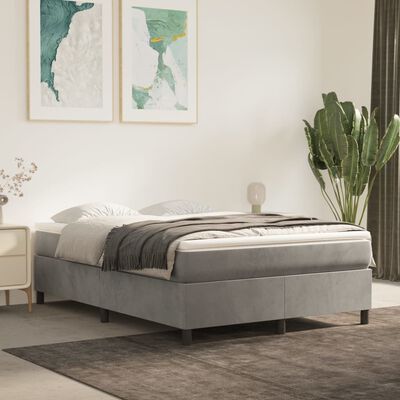 vidaXL Bed Frame Light Gray 59.8"x79.9" Queen Velvet