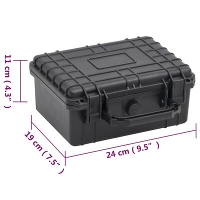 vidaXL Portable Flight Case Black 9.4"x7.5"x4.3" PP