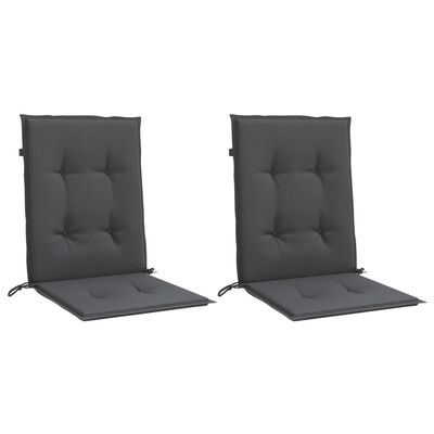 vidaXL Lowback Chair Cushions 2 pcs Melange Anthracite 39.4"x19.7"x1.6" Fabric