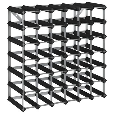 vidaXL Wine Rack for 42 Bottles Black Solid Pine Wood