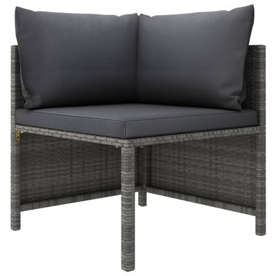 vidaXL 8 Piece Patio Lounge Set with Cushions Poly Rattan Gray