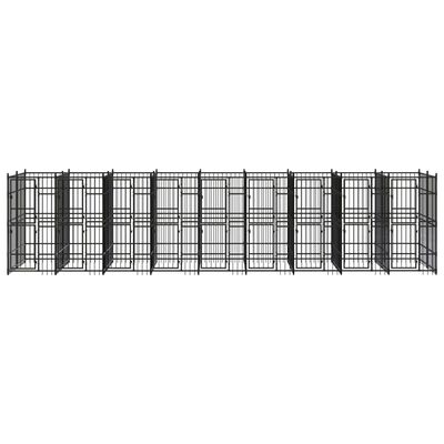 vidaXL Outdoor Dog Kennel Steel 178.6 ft²